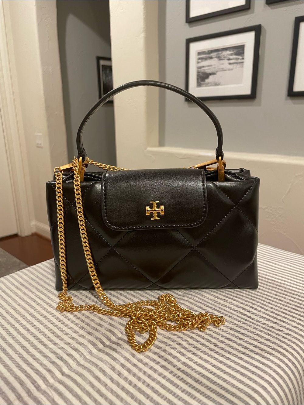 Tory Burch Kira East-West top handle Quilted Leather Bag